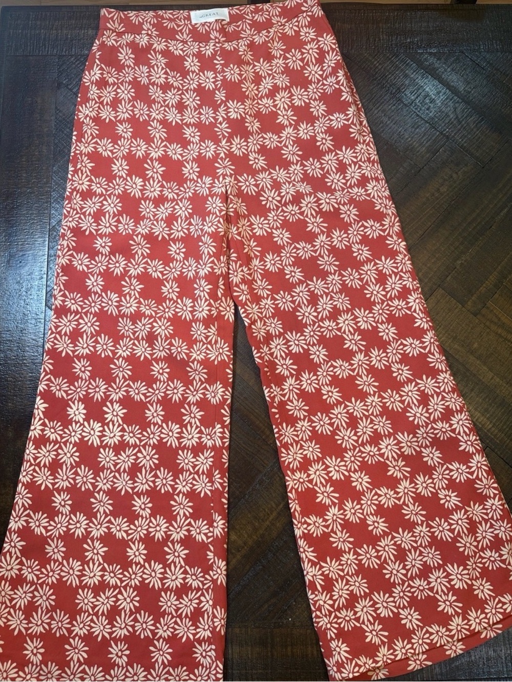 The Great Red daisy Wide-Leg Pants size 28
